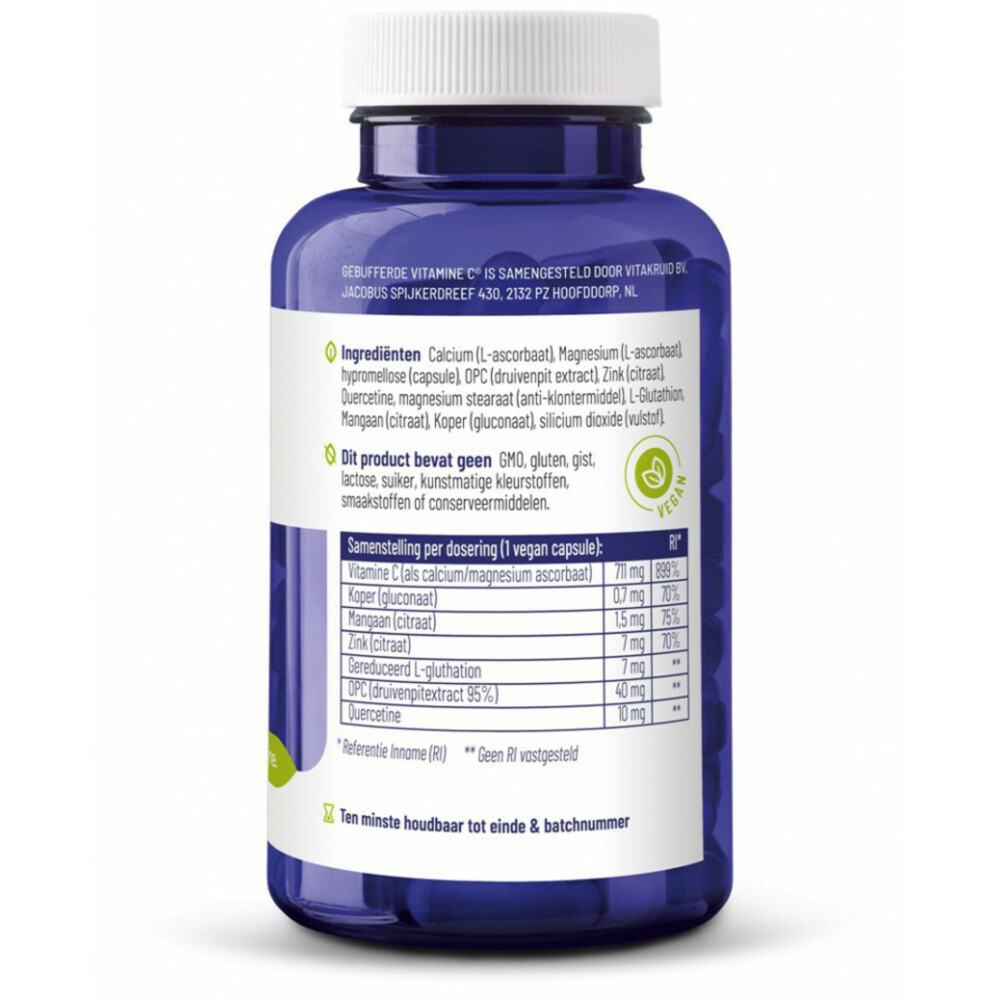 2x Vitakruid Gebufferde Vitamine C 90 vegacapsules