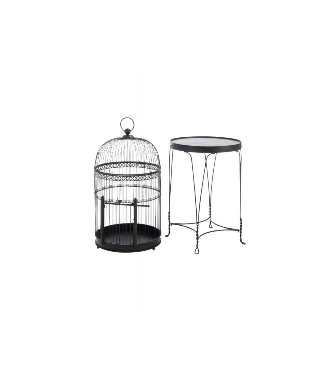 Paris Prix - Cage à Oiseaux En Métal birdie 175cm Noir