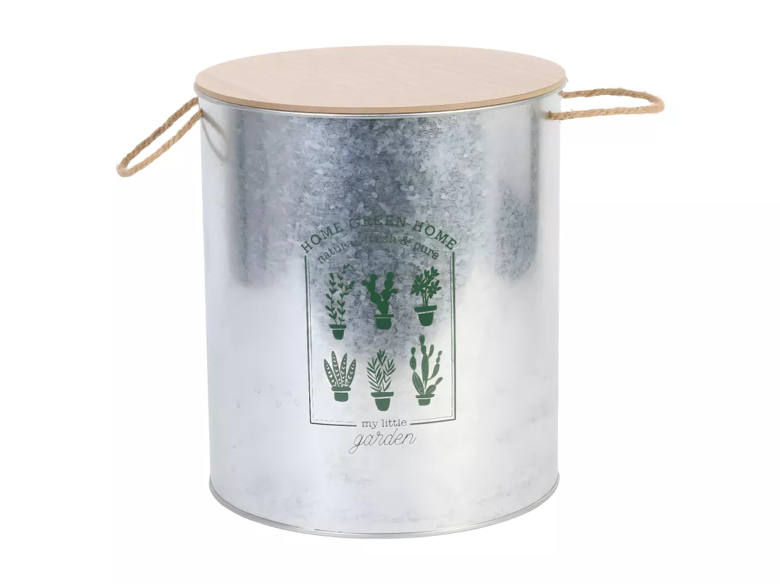 Lot de 2 Poubelles en Métal 