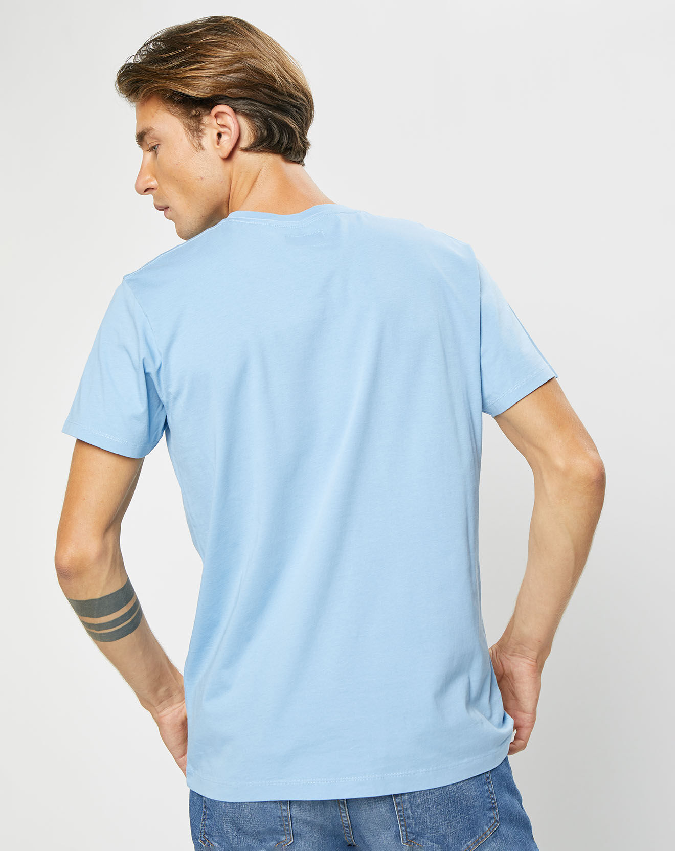 Hackett London T-Shirt Print Body bleu ciel