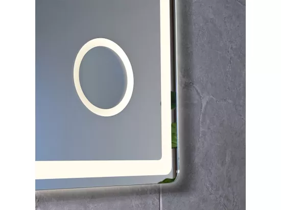LuxuryBain- Miroir de salle de bain LED 60x120cm anti buée et loupe de précision x3. LB-3612