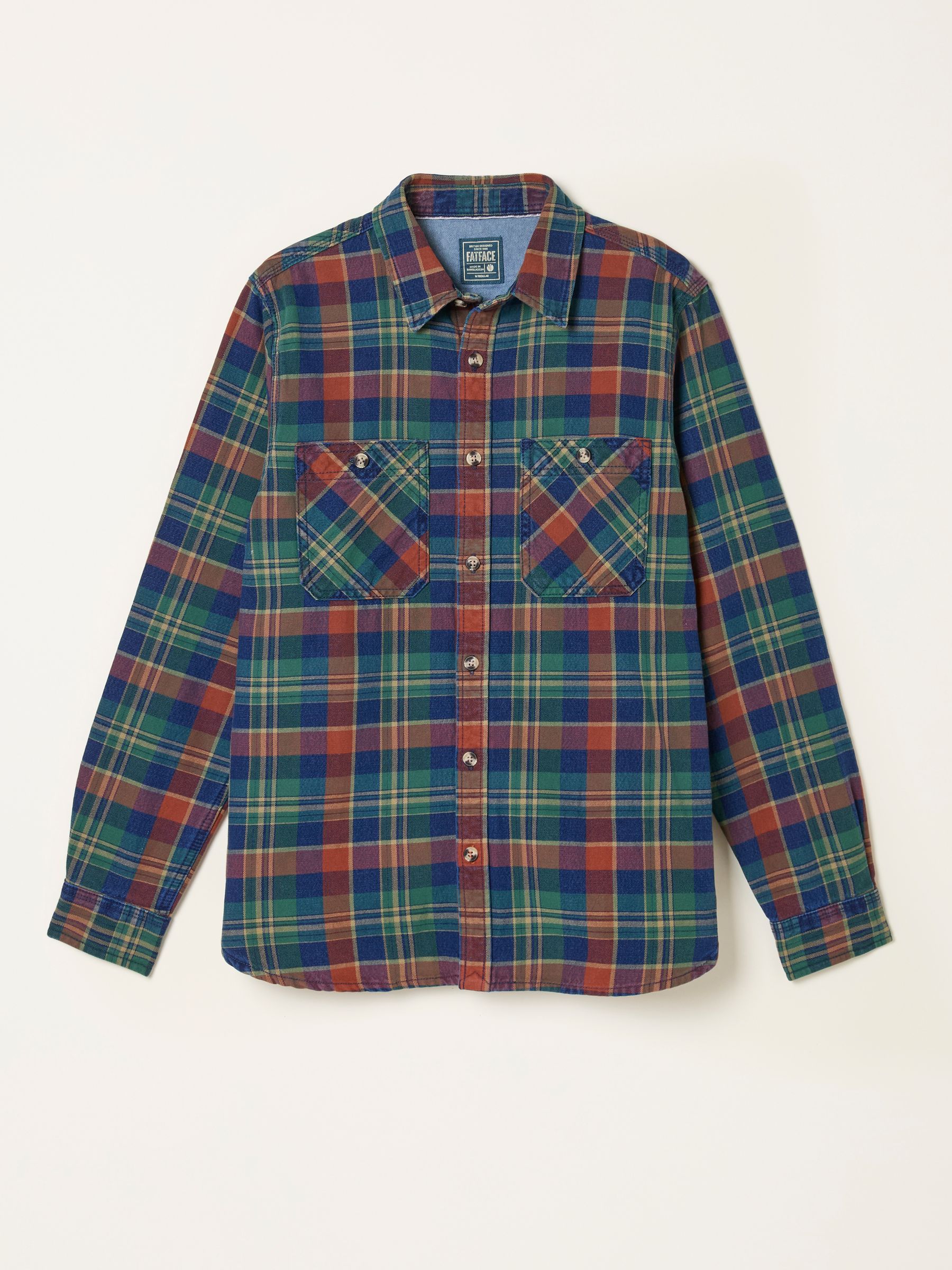 Veelkleurig - FatFace Long Sleeve Buffalo Check Shirt