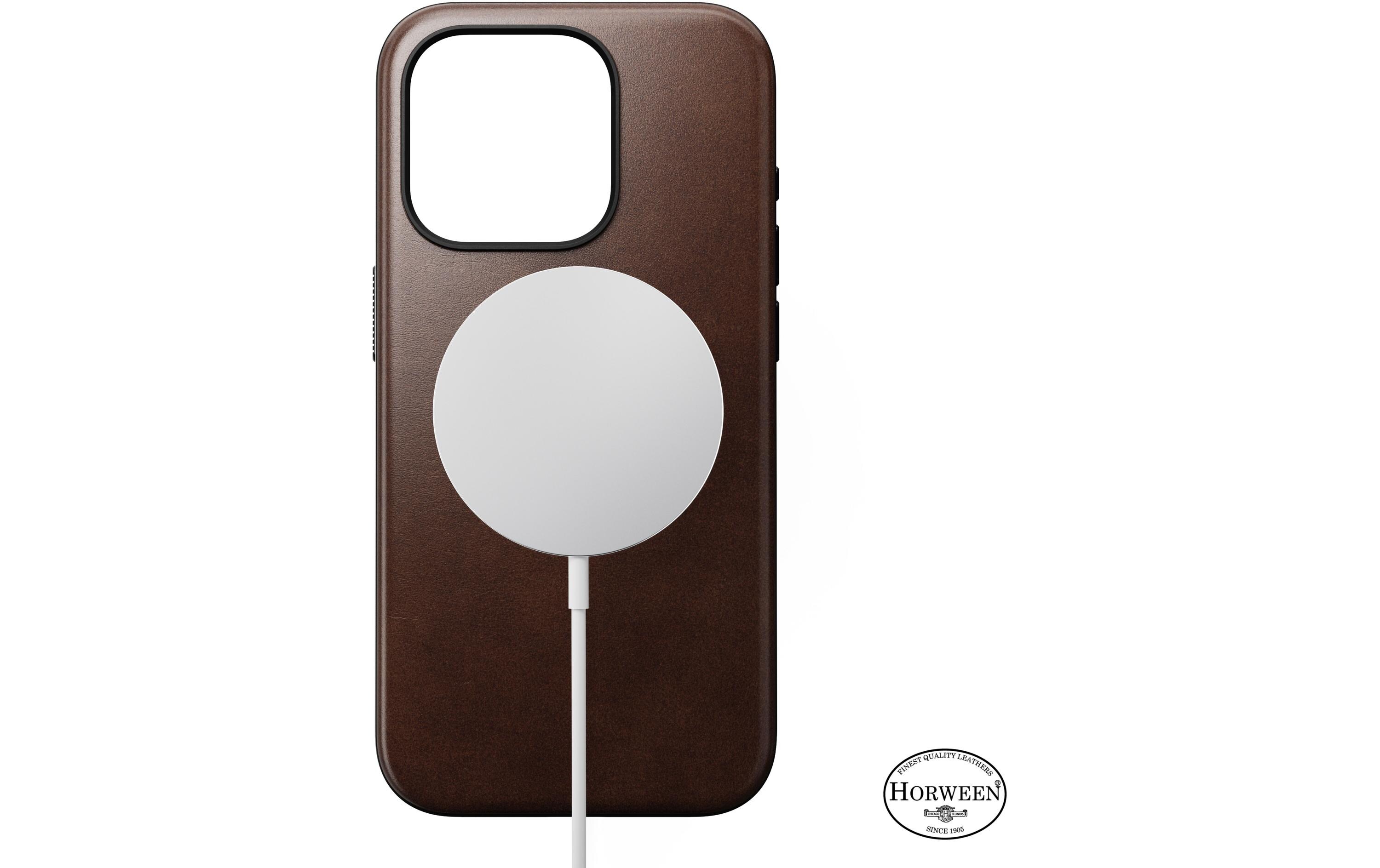 Back Cover Modern Leather Horween iPhone 15 Pro RostbraunModerne Schutzhülle aus Horween Leder für das Apple iPhone 15 Pro