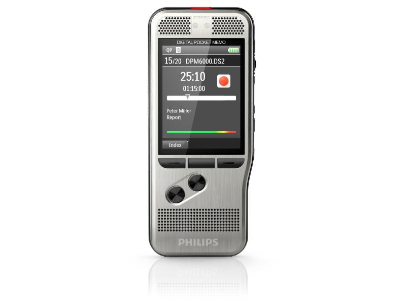 Philips Diktiergerät Digital Pocket Memo DPM6000 Digitales Diktiergerät mit bequemer Drucktaste