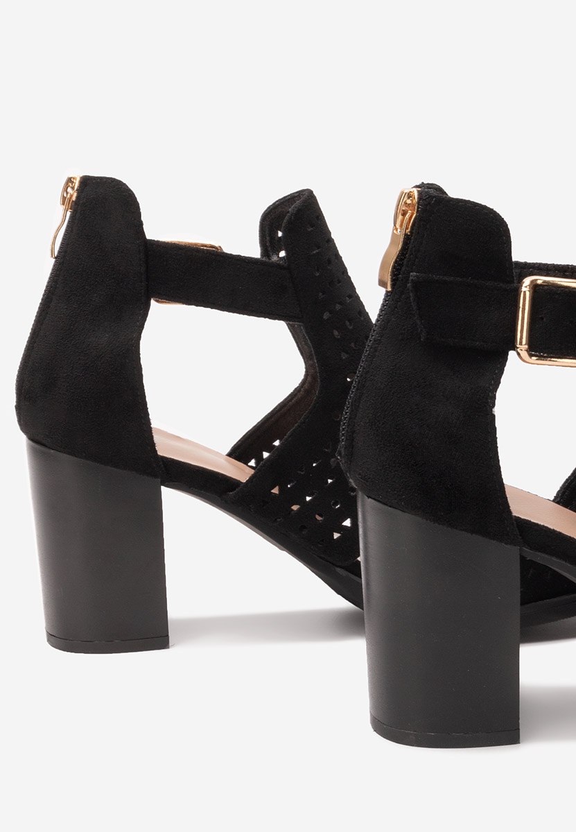 Sandales à talon épais noires Trudy