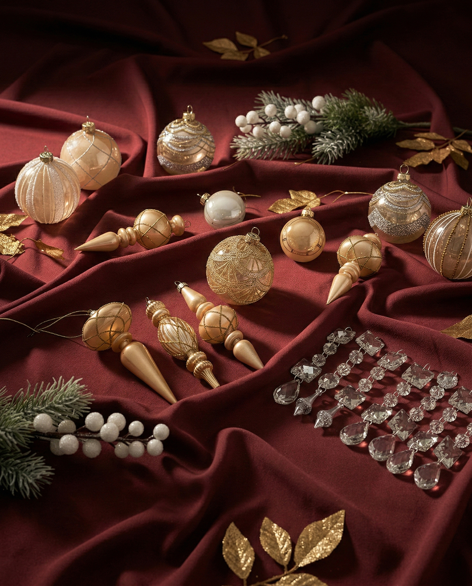 Set van 35 kerstballen BLING Glas Goud