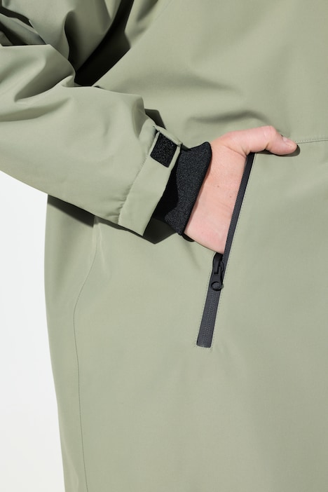 Funktionsjacke, oversized, Teddyfutter, Kapuze, 2-Wege-Zipper