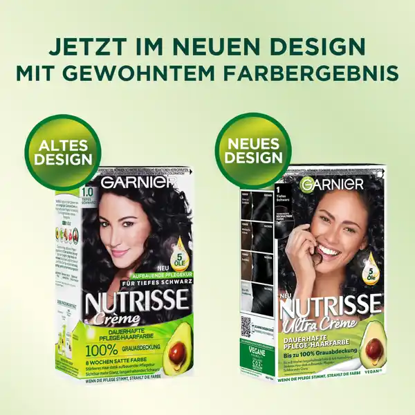 Ultra Crème Dauerhafte Pflege-Haarfarbe 1 Tiefes Schwarz