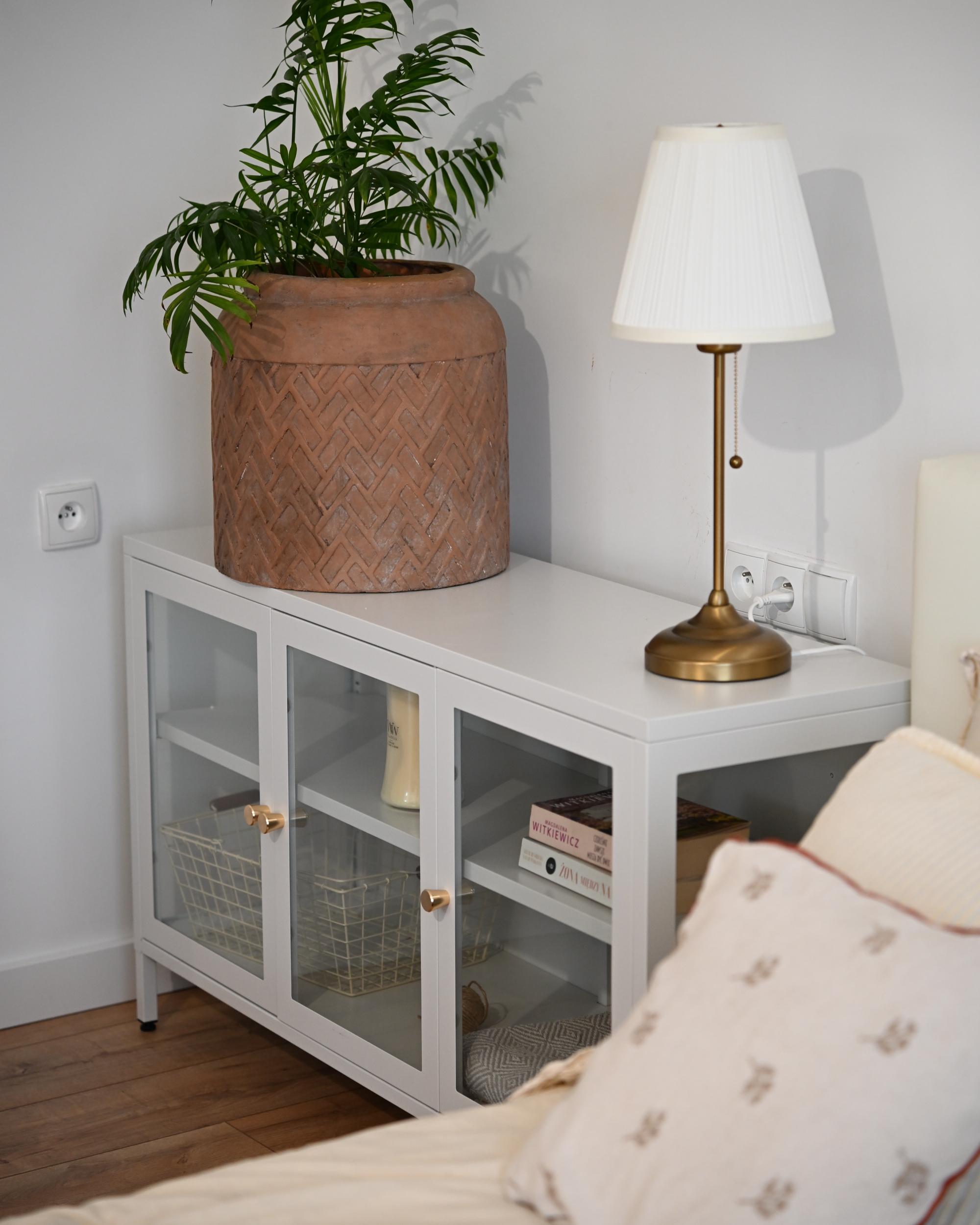 Dressoir met glazen deuren NEWPORT Metaal 115 cm Wit