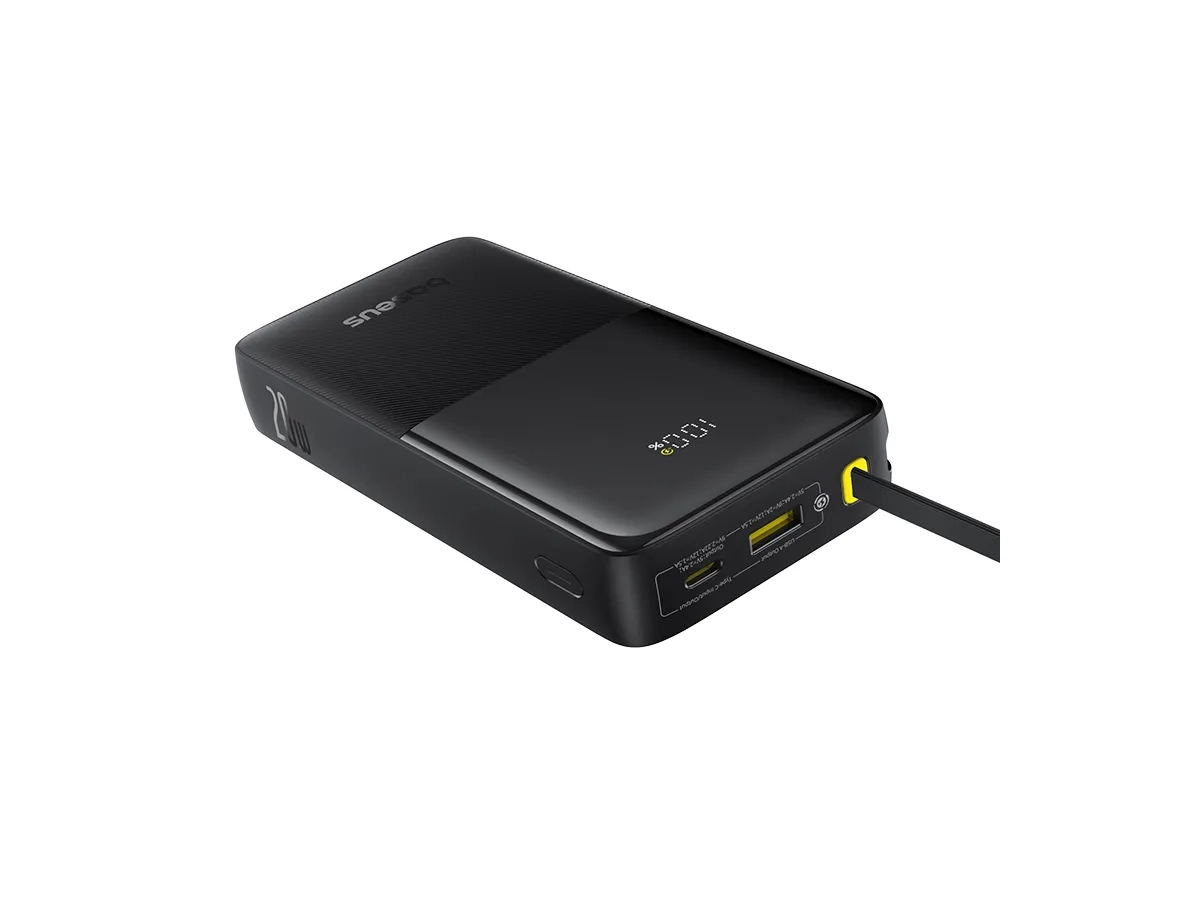(20W) 10000mAh Bipow 2 USB A / USB C Powerbank Power Delivery Ladegerät inkl. USB C Ladekabel mit LED Anzeige (P10077101113-00) - Schwarz