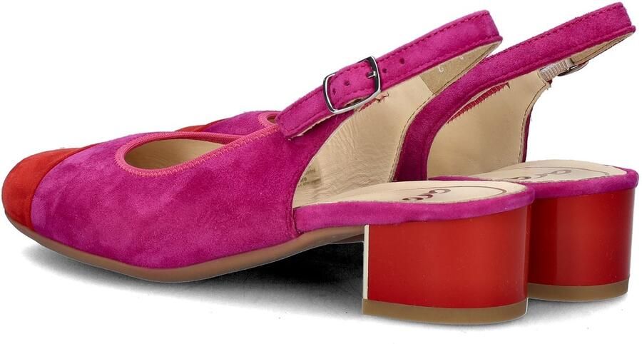 Ara Nizza 2.0 suède slingback pumps roze rood