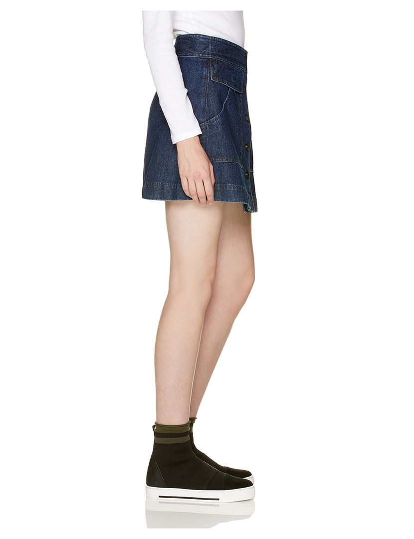 Short Skirt Lady Blue Denim