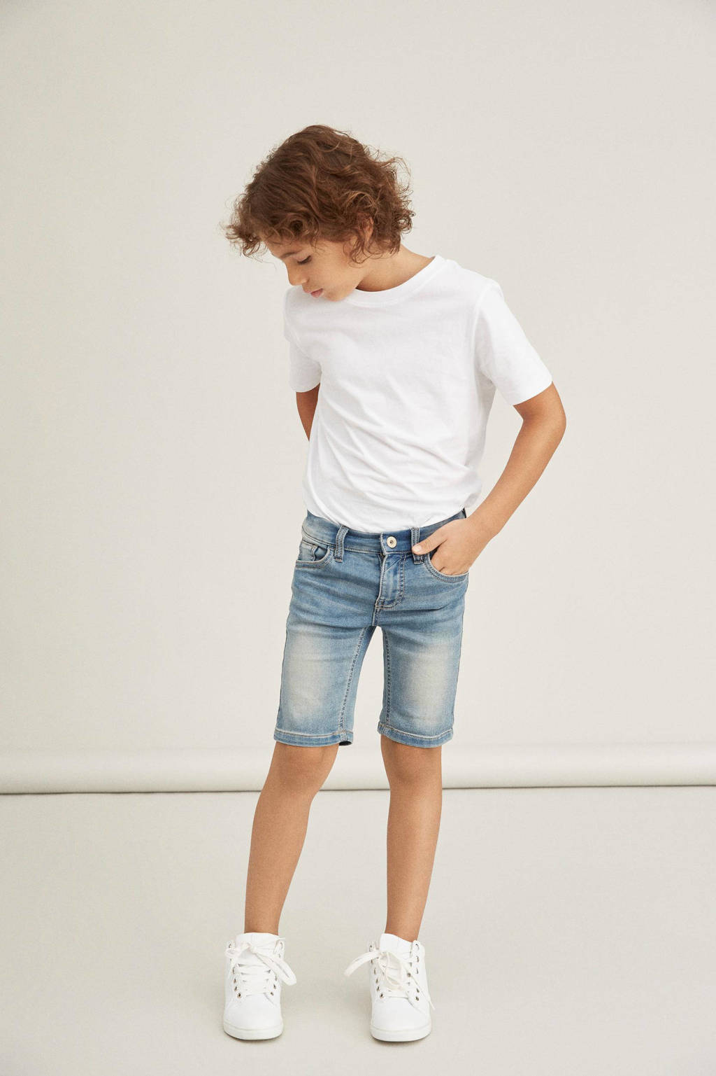 NAME IT jeans short Theo met katoen light denim