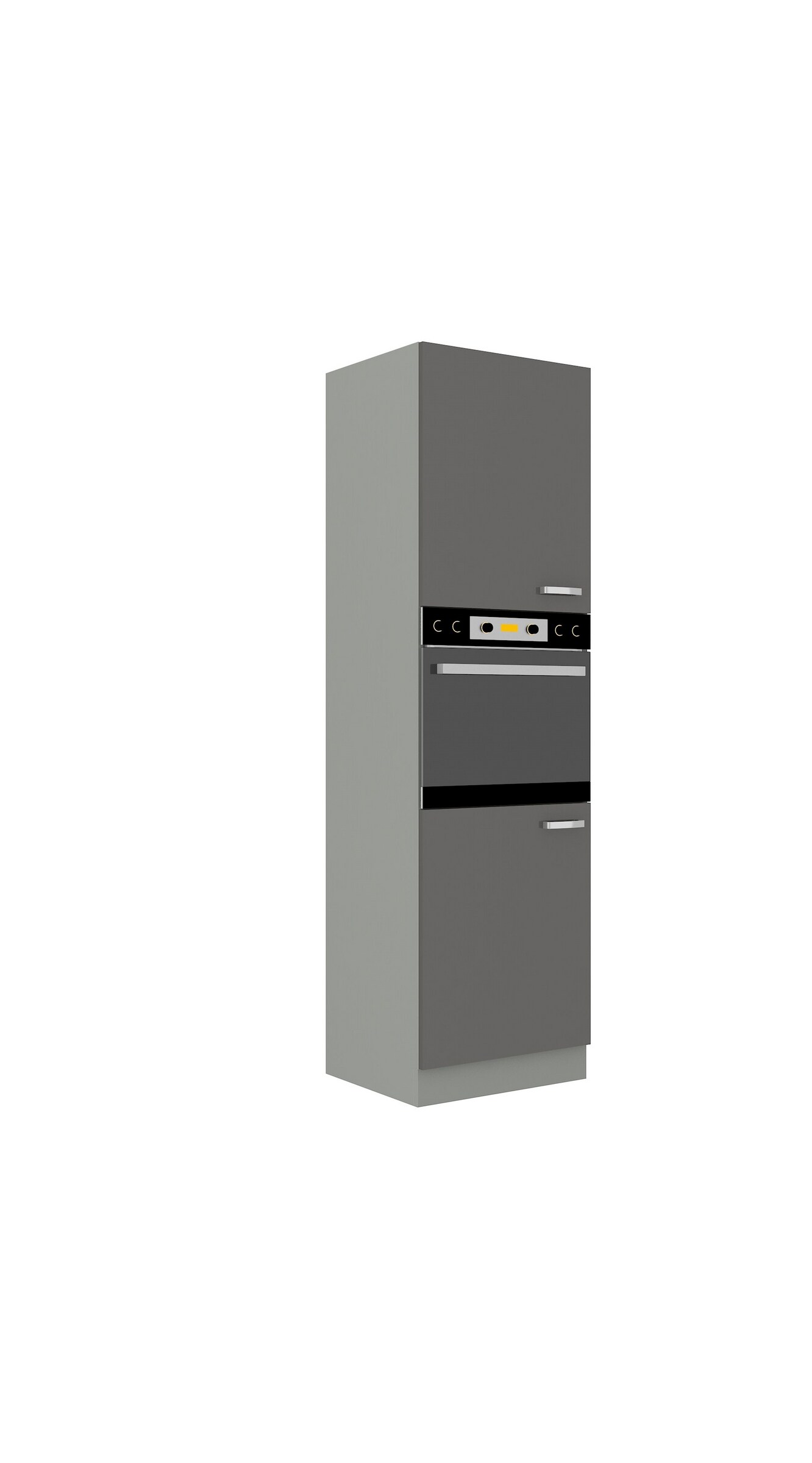 Küchen Hochschrank 60cm Hochglanz Grau Küchenzeile Küchenblock Küche Grey Bianca