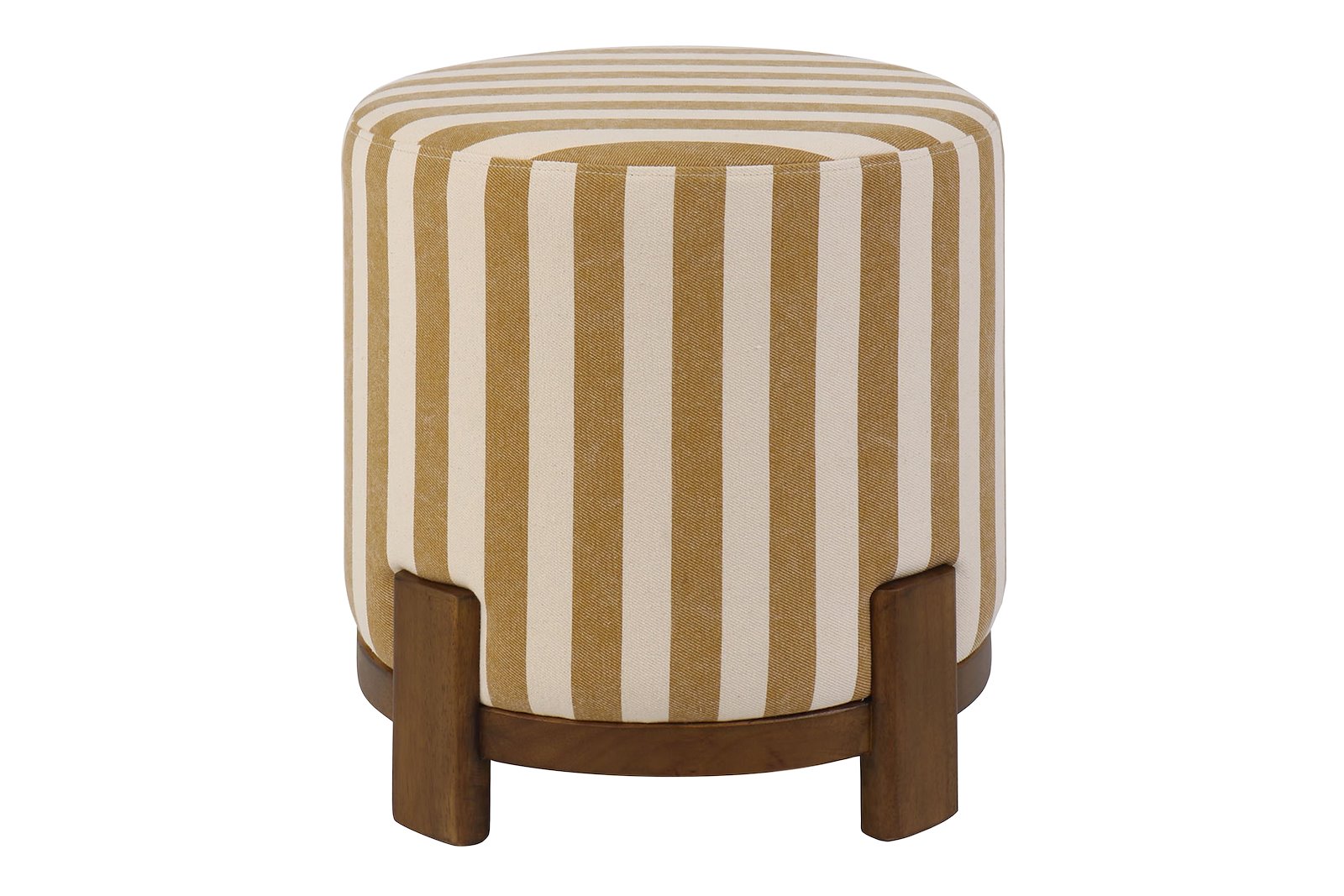 Monteria pall Brun beiset tre med beige og gulstripet tekstil