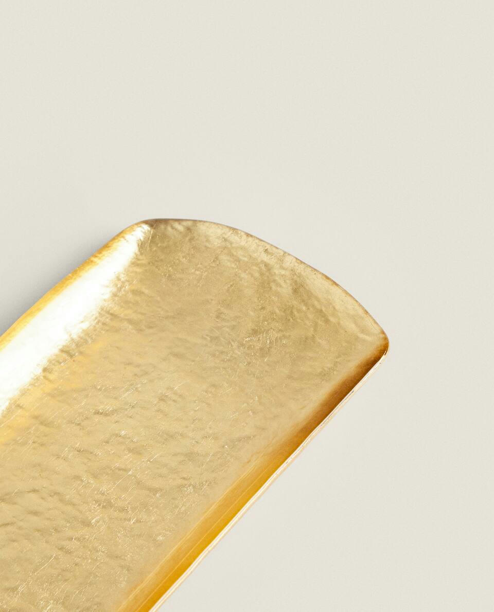 Conjunto de louça de vidro dourado