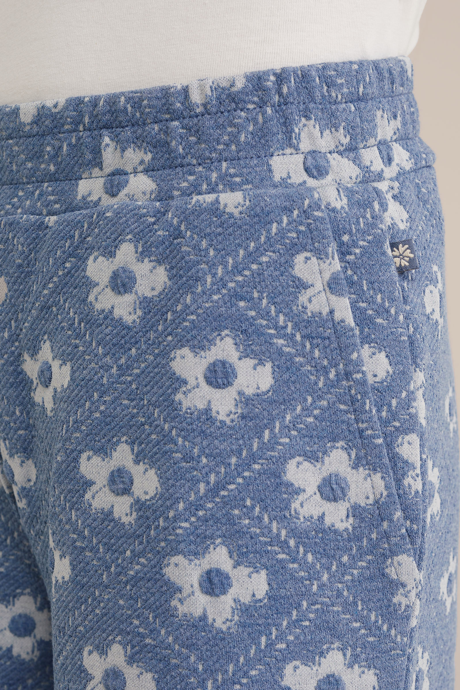 Meisjes broek met jacquard-dessin WE Fashion Blauw