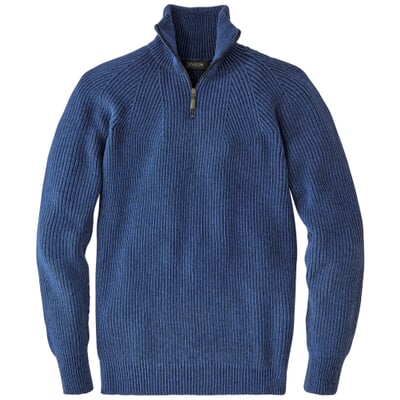 Herren-Stricktroyer, Stahlblau
