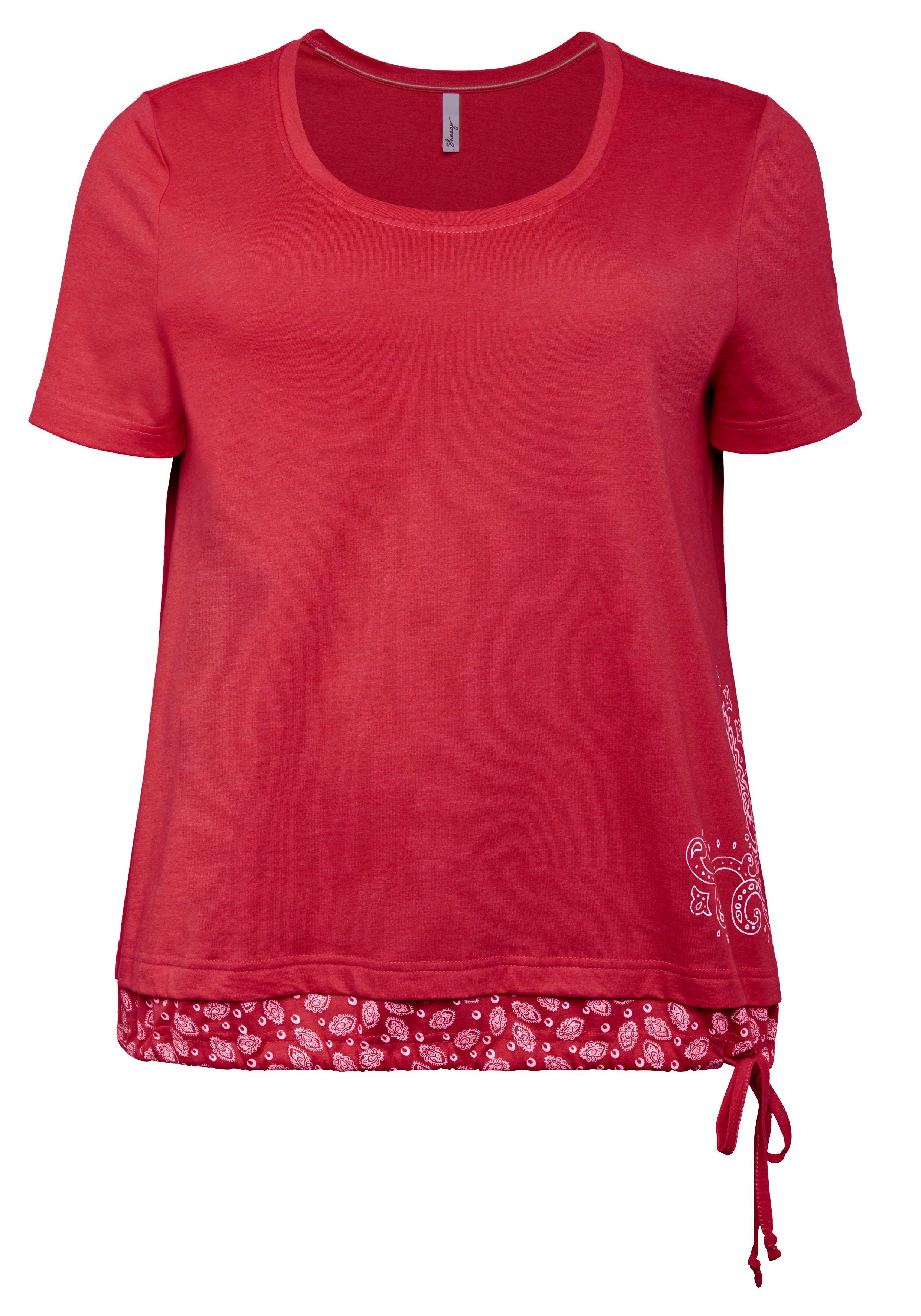 Shirt in 2-in-1-Optik mit Print und Tunnelzug