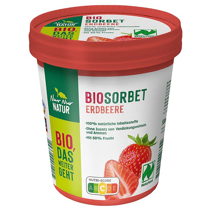 NUR NUR NATUR Bio-Fruchtsorbet 500 ml, Erdbeere