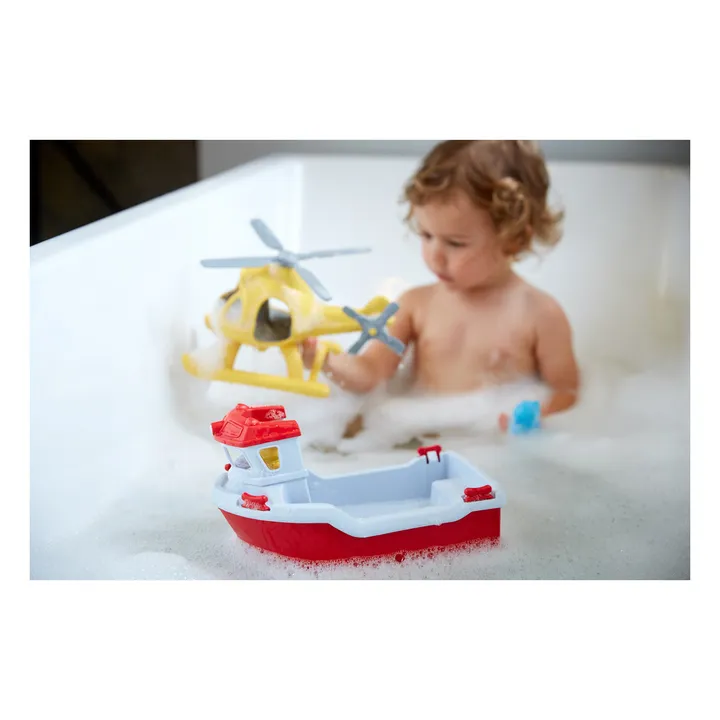 Green Toys Bateau de sauvetage et hélicoptère pour le bain