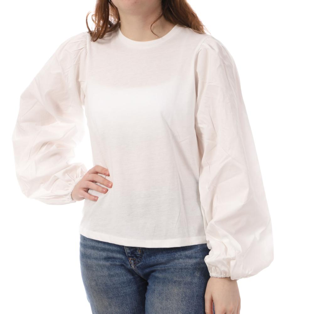 Vila T-Shirt Manches Longues Ecru Femme Vila Daya