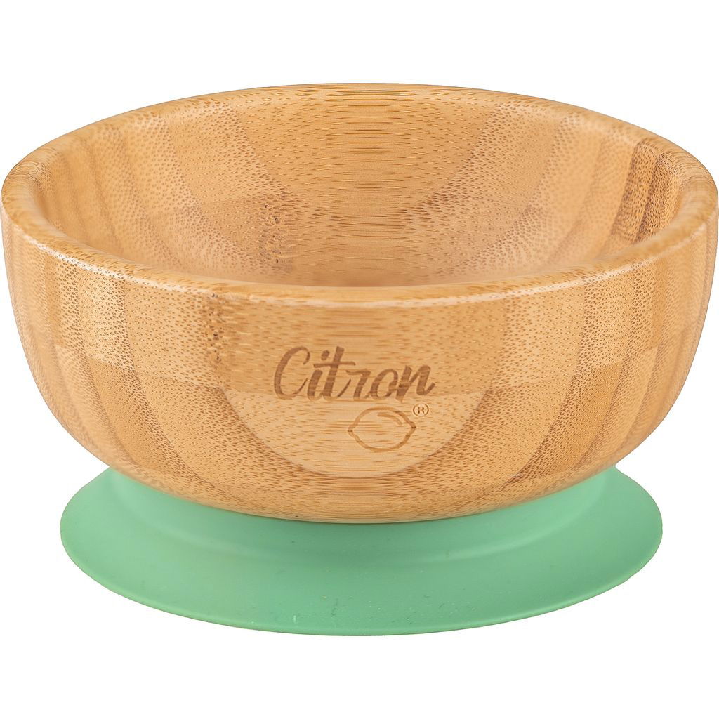 CitronCitron   Bambus Bowl mit Saugnapf und Löffel green