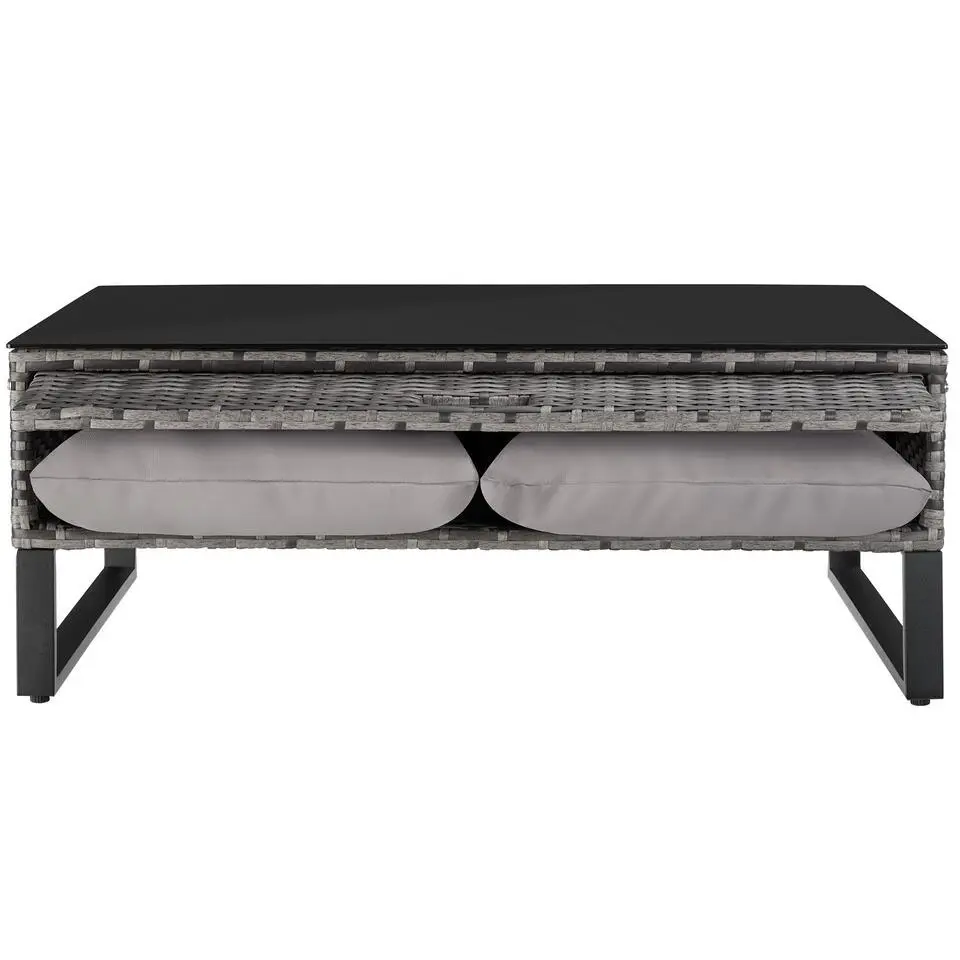 tectake -Loungeset Ostuni - wicker - grijs