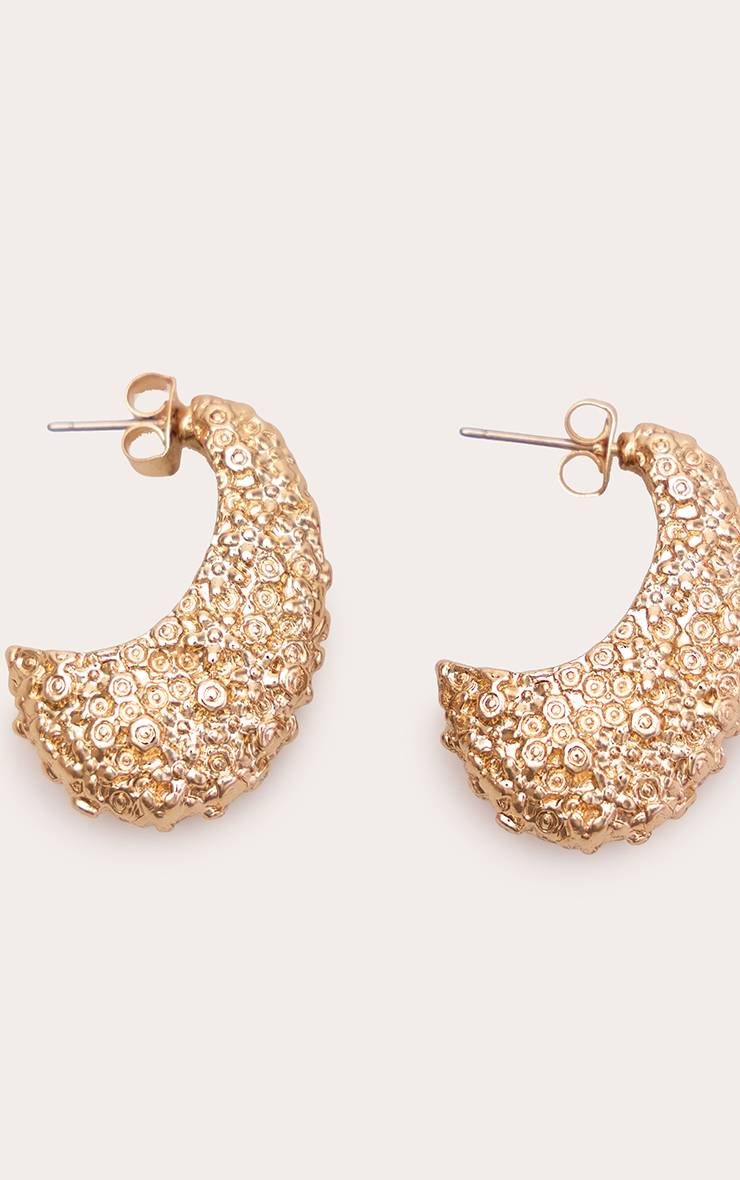 Doré Boucles D'oreilles Créoles Volumineuses Effet Fondu