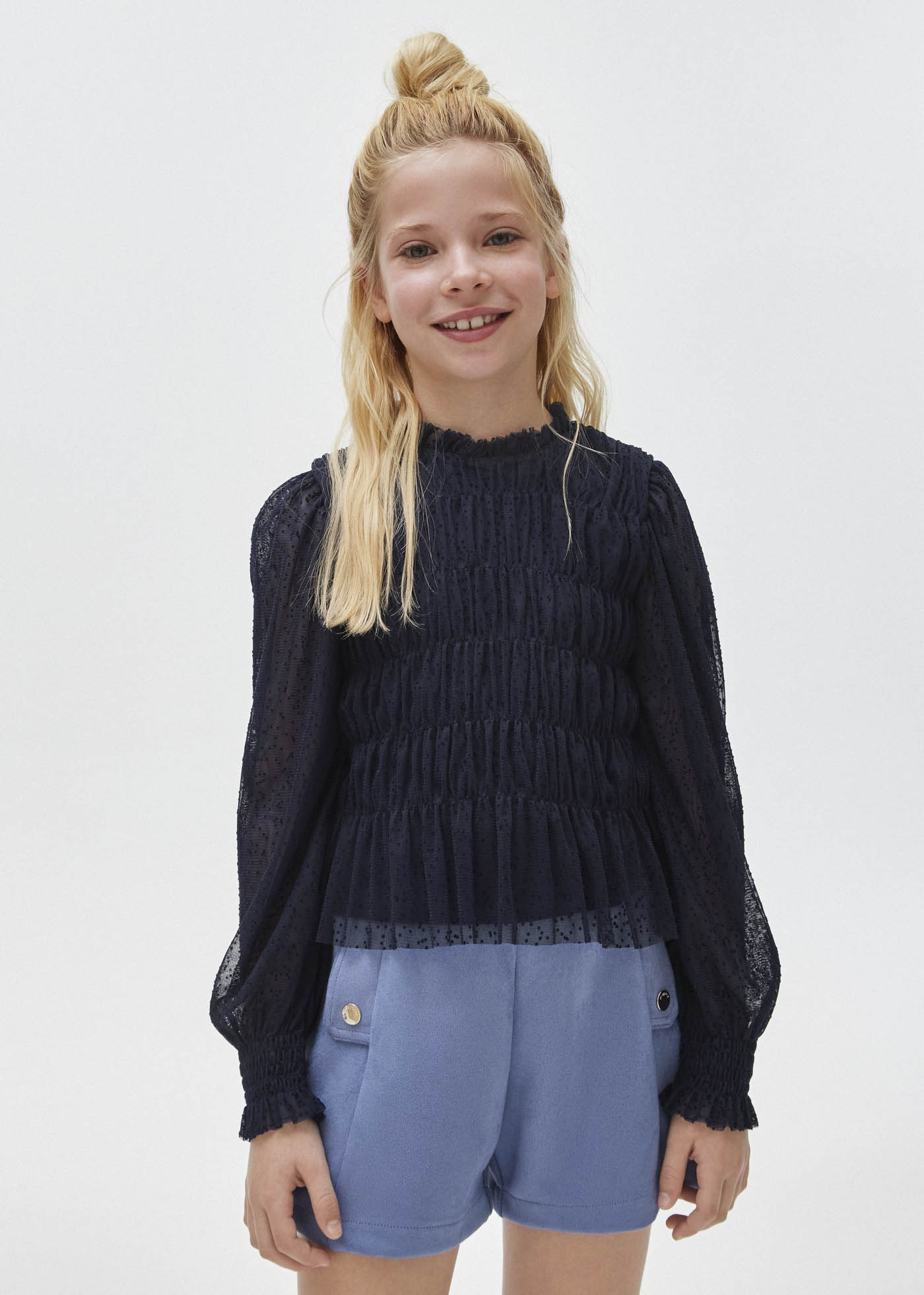 Blusa de tule para meninas