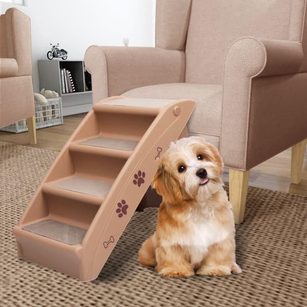 vidaXL Hundetrapp sammenleggbar brun 62x40x49,5 cm