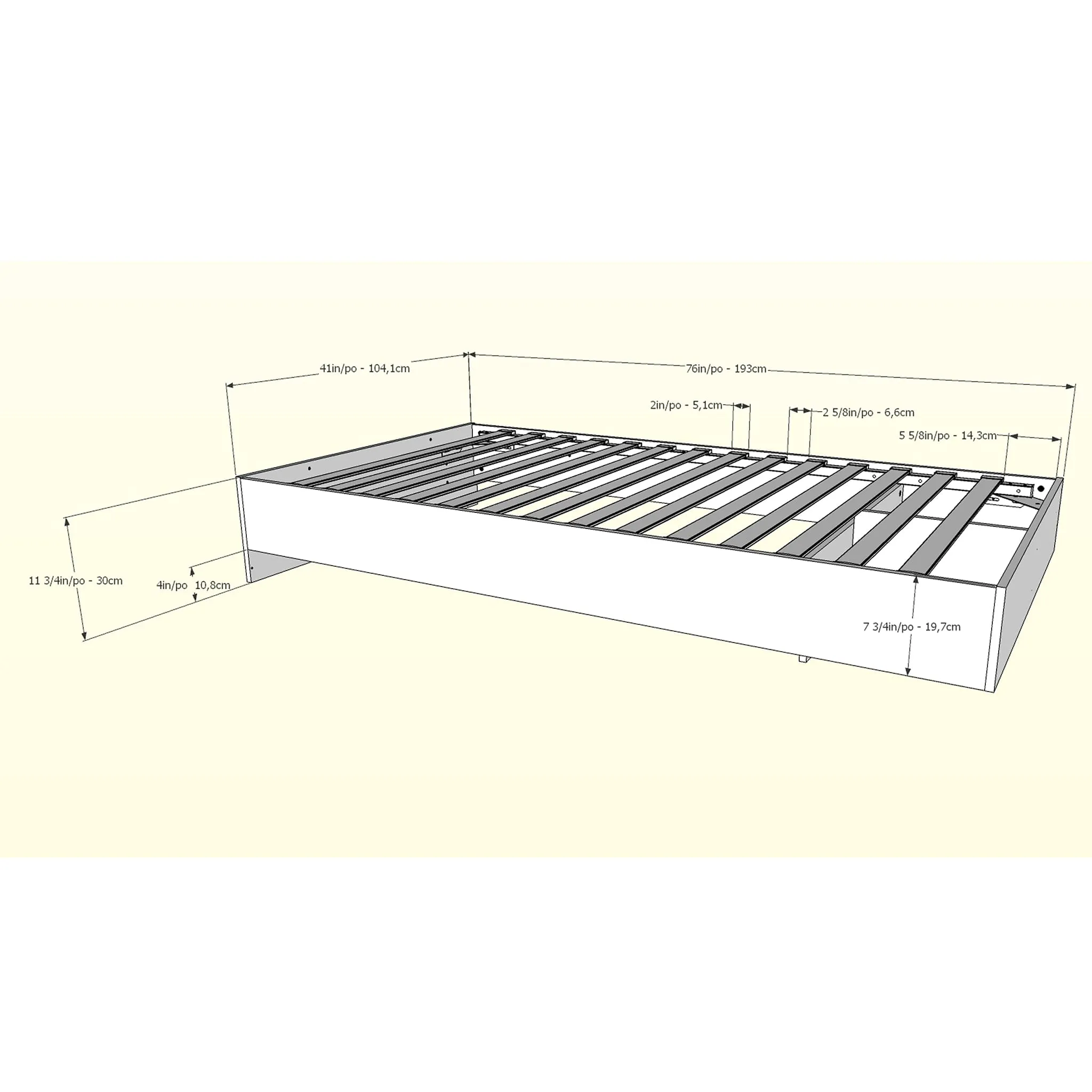 Nexera Lit Simple Plateforme Acapella - Blanc