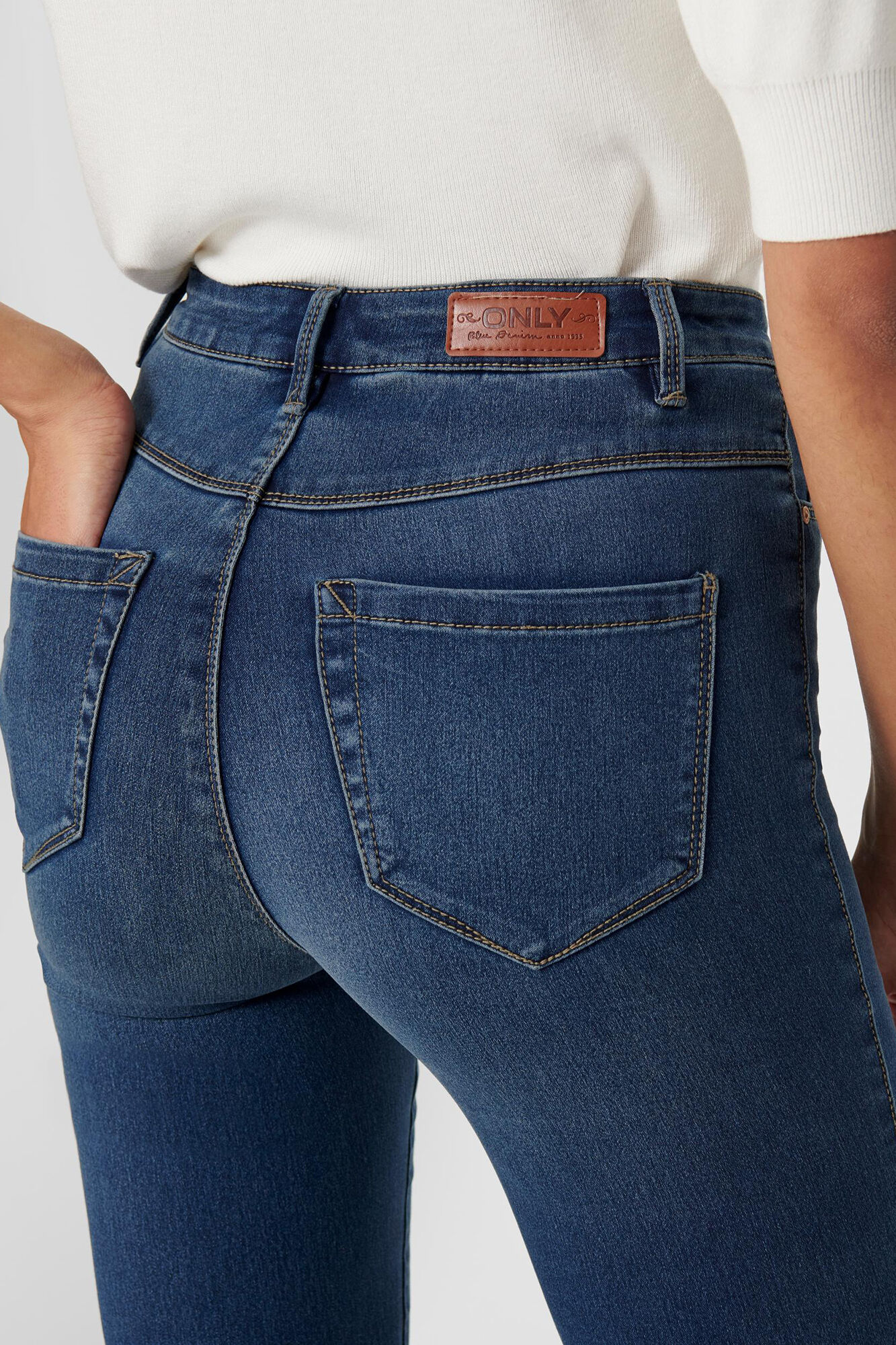 Calça jeans skinny de cintura alta