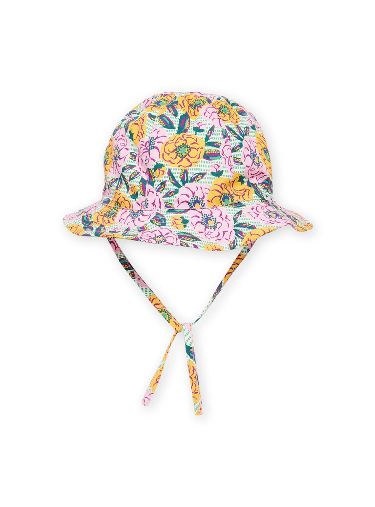 Chapeau multicolore à imprimé fleuri