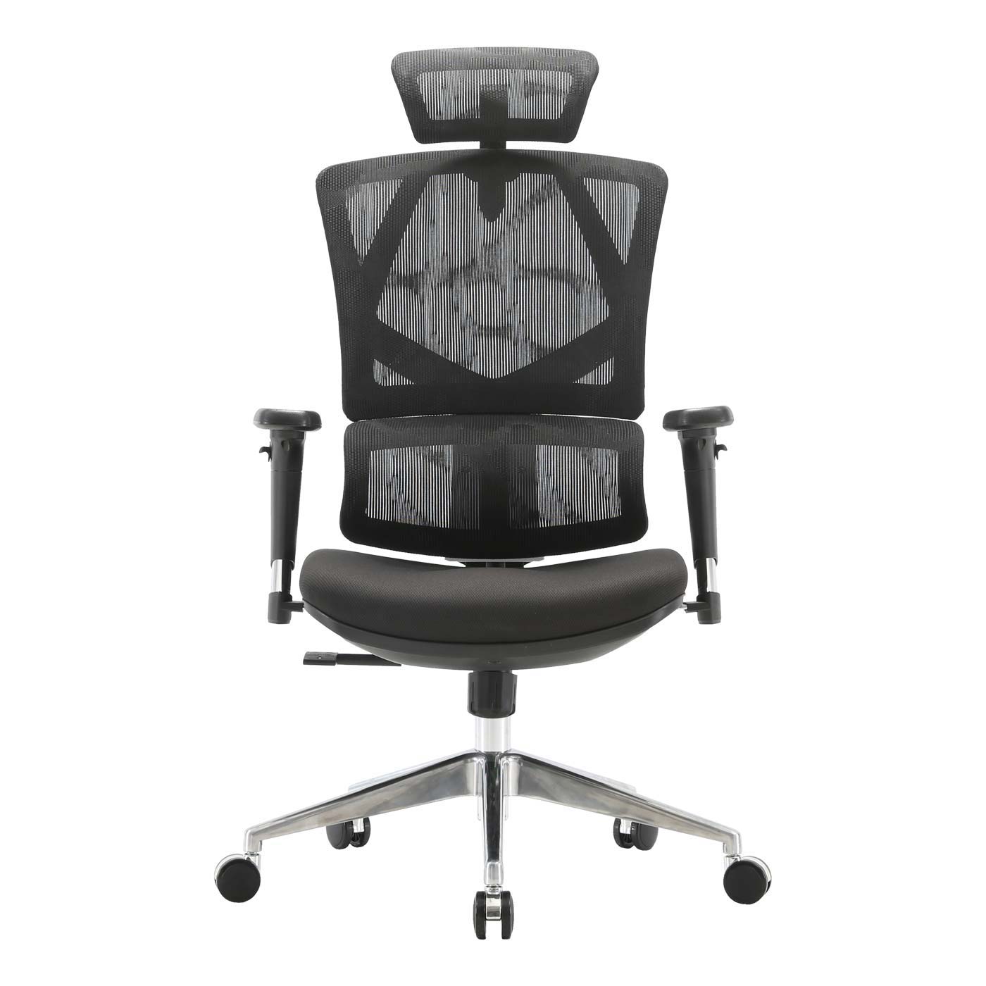 Bürostuhl MCW-J89, Schreibtischstuhl ergonomisch, Lordosenstütze hohe Rückenlehne 3D-Armlehnen ~ gepolstert schwarz