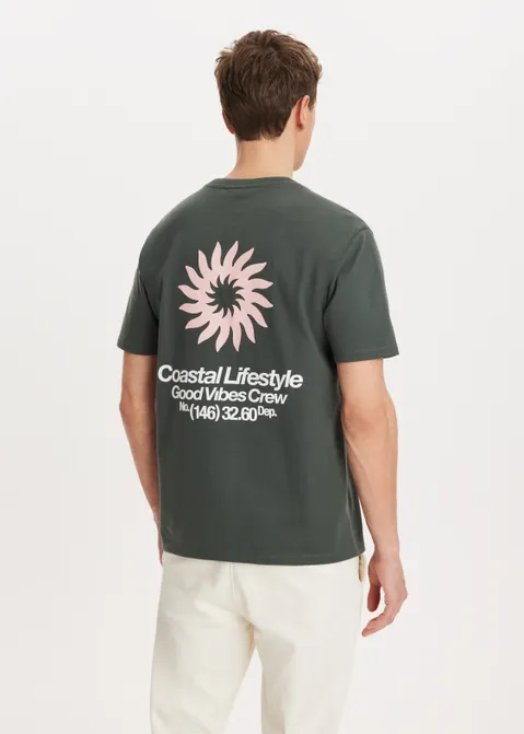 T-shirt met print sunrise groen (GRN.G)