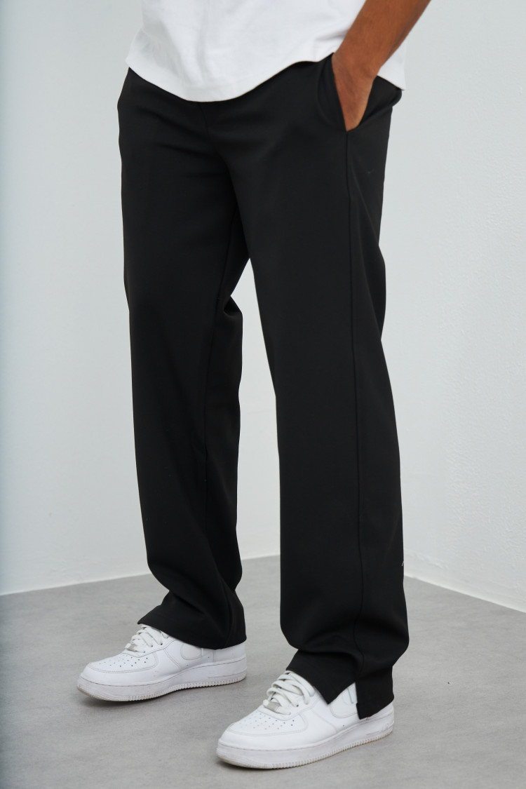 Pantalon avec fente noir