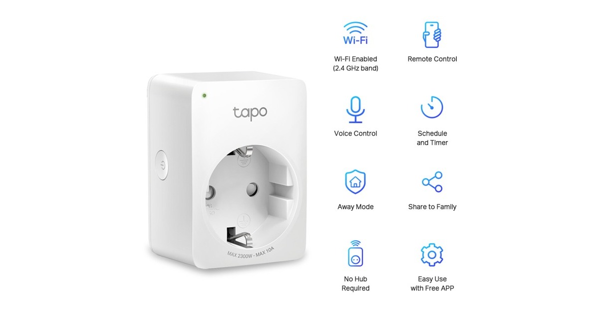 TP-LinkTapo P100 Mini Smart Wifi-stopcontact schakel stekkerdoos  (Wit)
