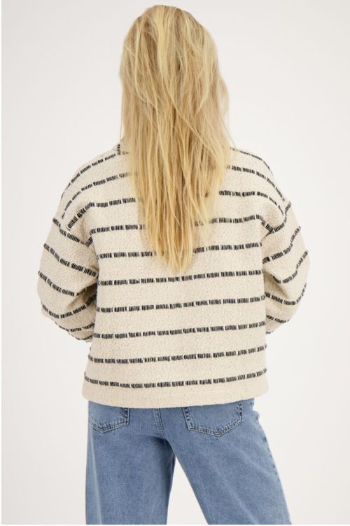 Wit kimono jasje met zwarte strepen