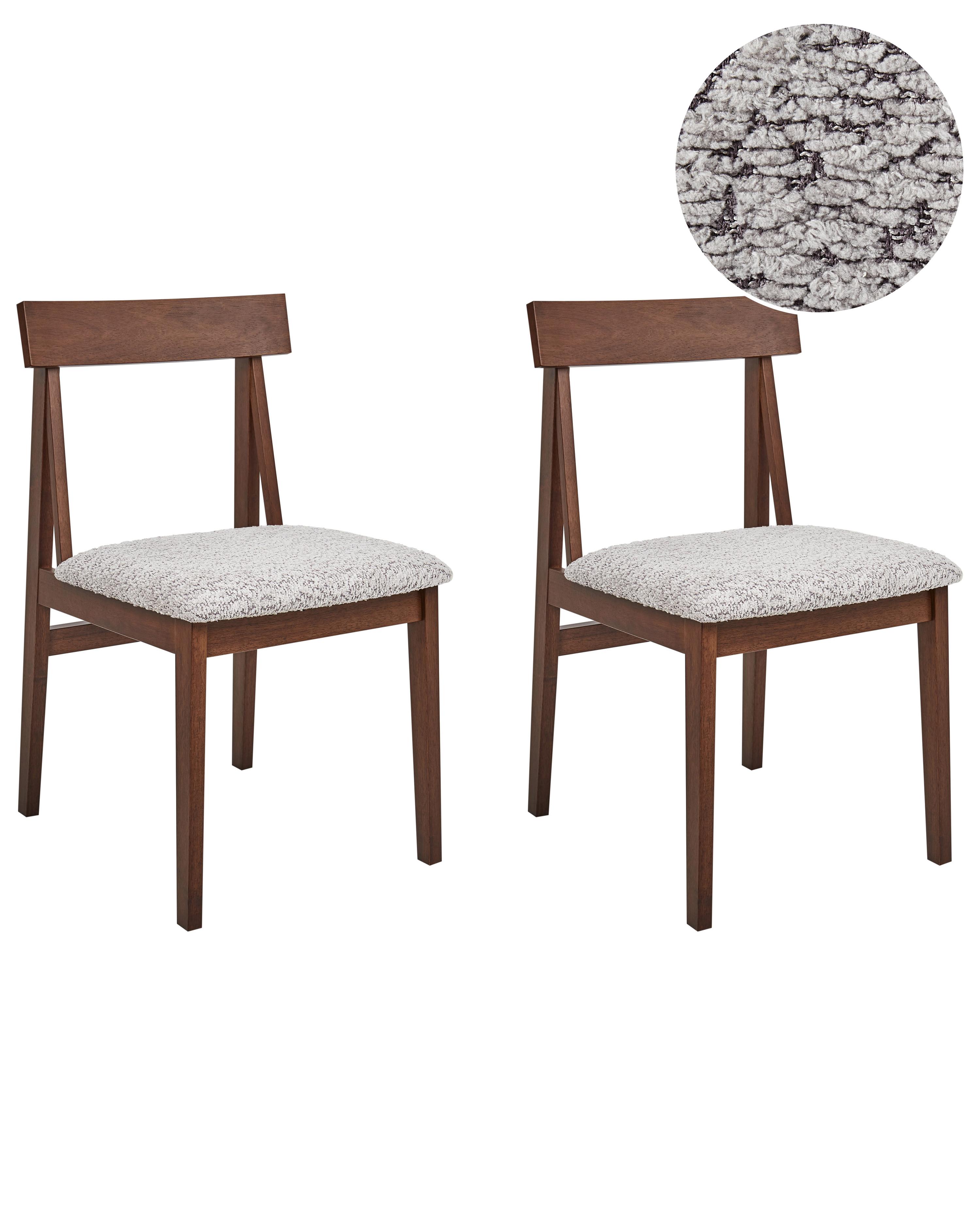 Set van 2 eetkamerstoelen ISLE Hout Bruin/grijs