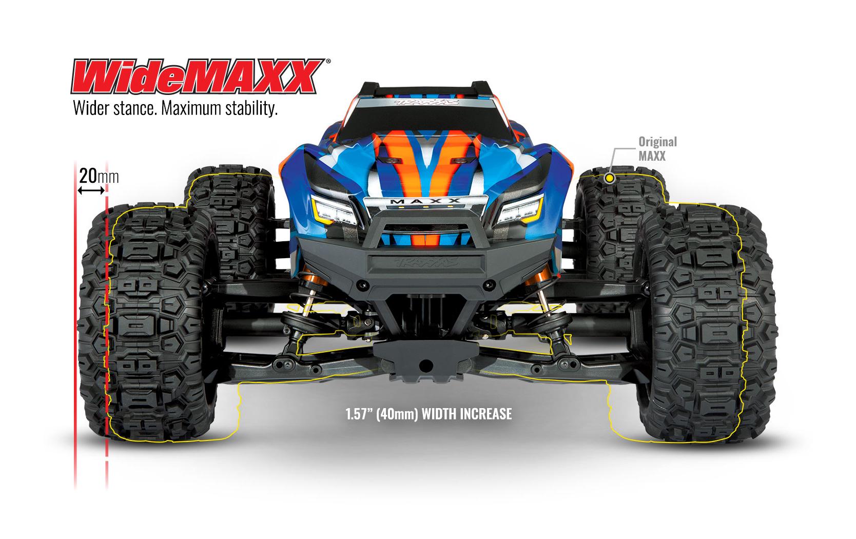 Monster Truck WideMAXX, 4WD, Gelb 1:10, ARTR<br>Verbreiterte Version des 4WD Brushless Truck «Maxx»
