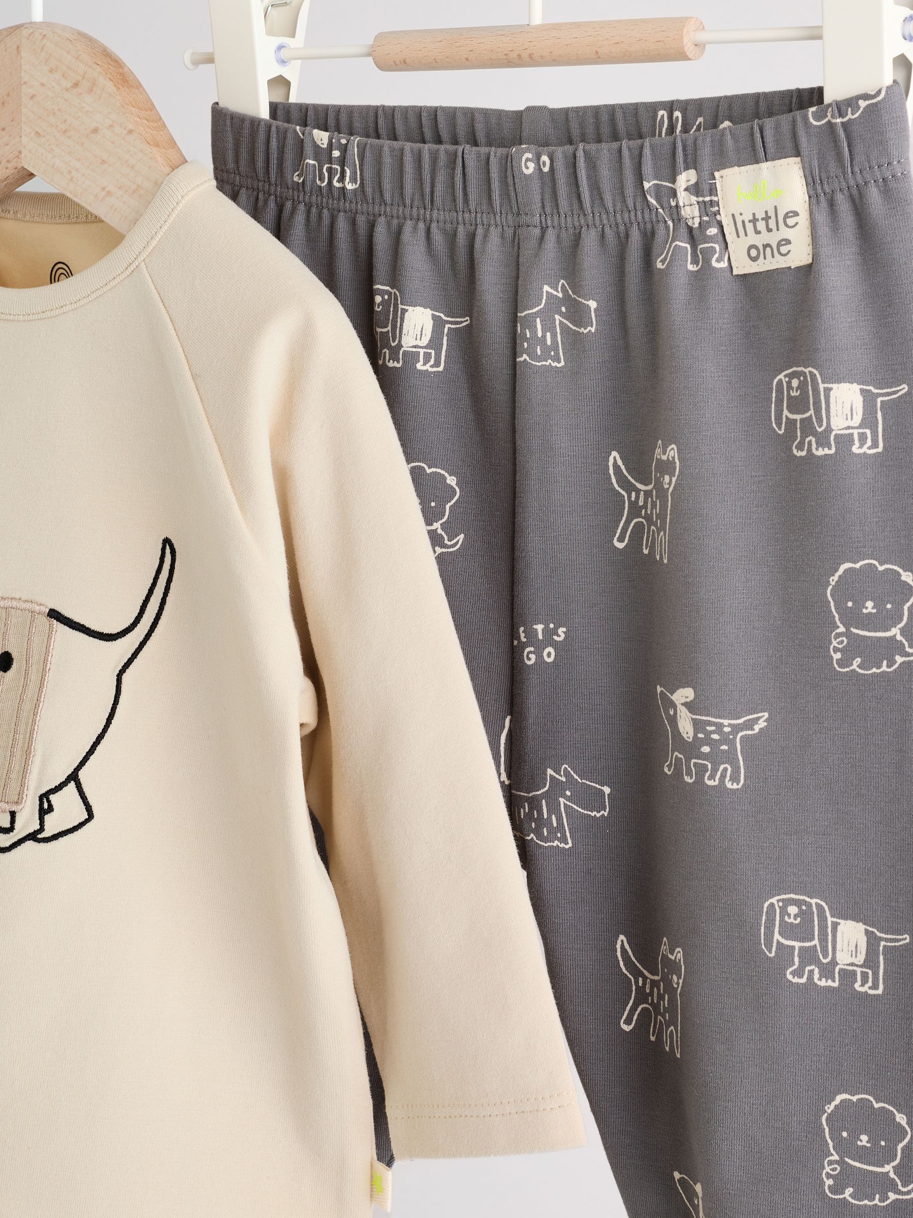 Zwart-wit met hond - Top en Leggings 2 -delige Babyset (0mnd-3jr)