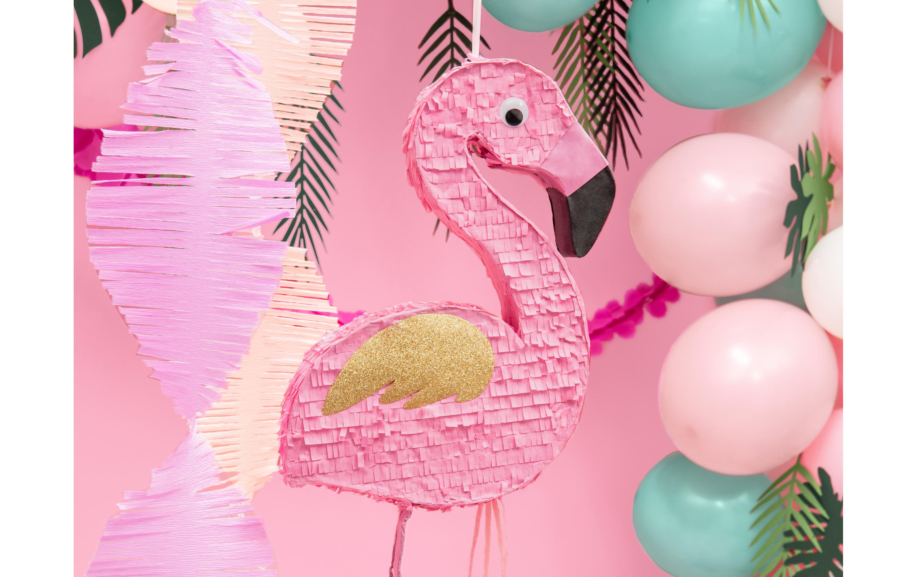 Pinata Flamingo, 25 x 55 x 8 cm, Pink, 1 StückPiñata zum Befüllen mit Geschenken, Süssigkeiten etc.