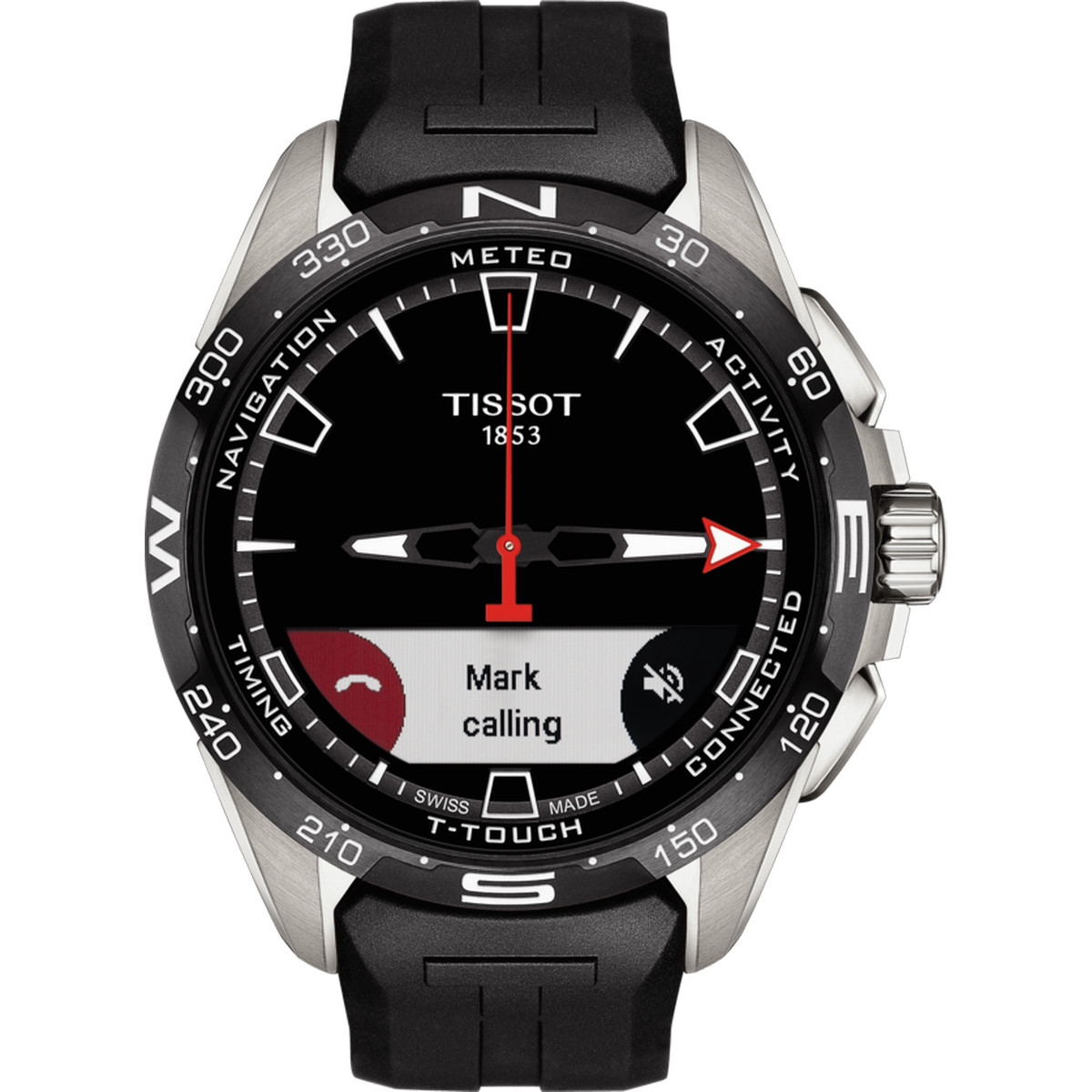Montre Tissot homme titane bracelet caoutchouc noir