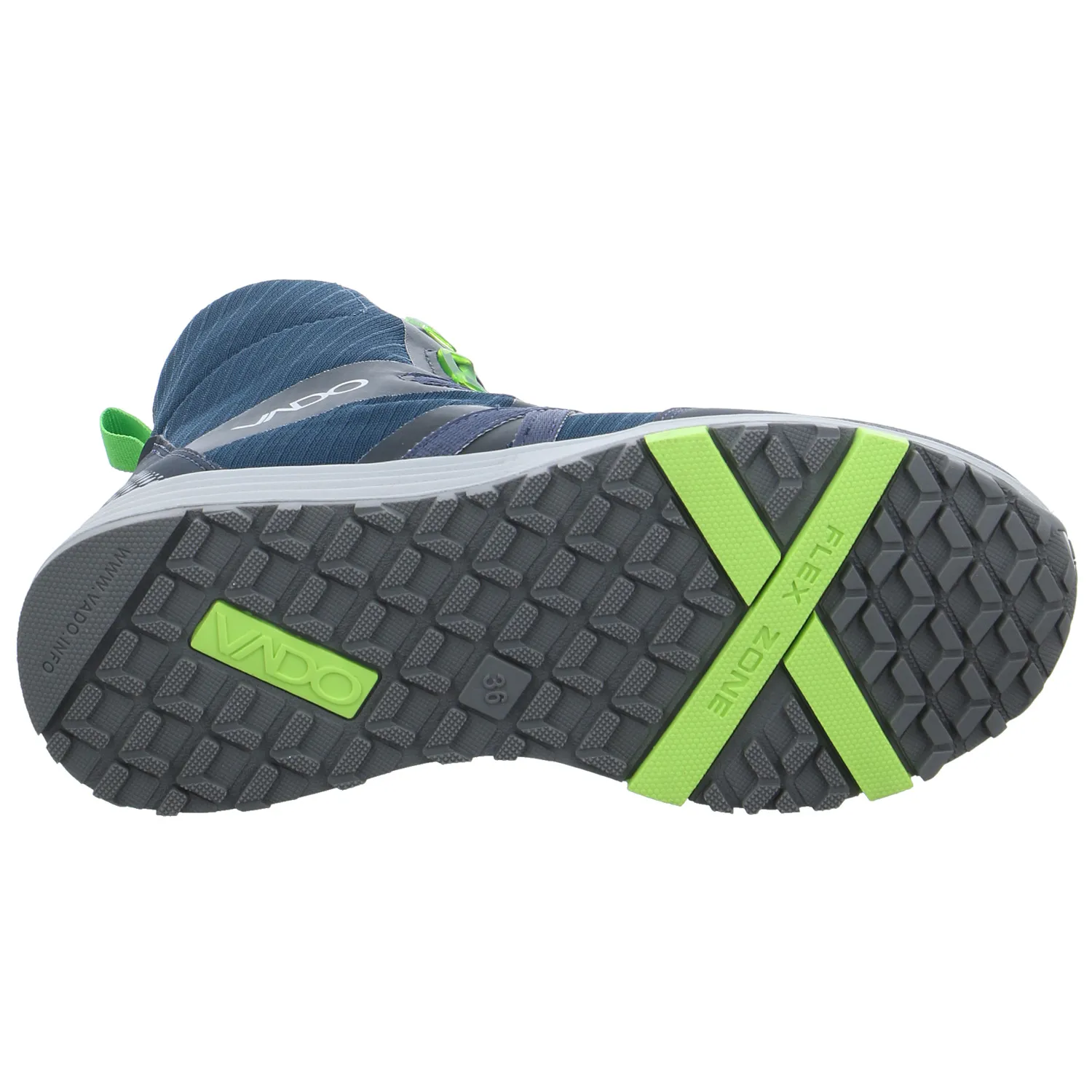 VADO Jungen- Snowboot Membran Blau Textil  Winter-Sneaker high
