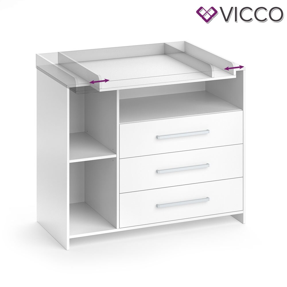 Vicco Wickelkommode Oskar Baby Wickelregal Kommode Wickeltisch Weiß