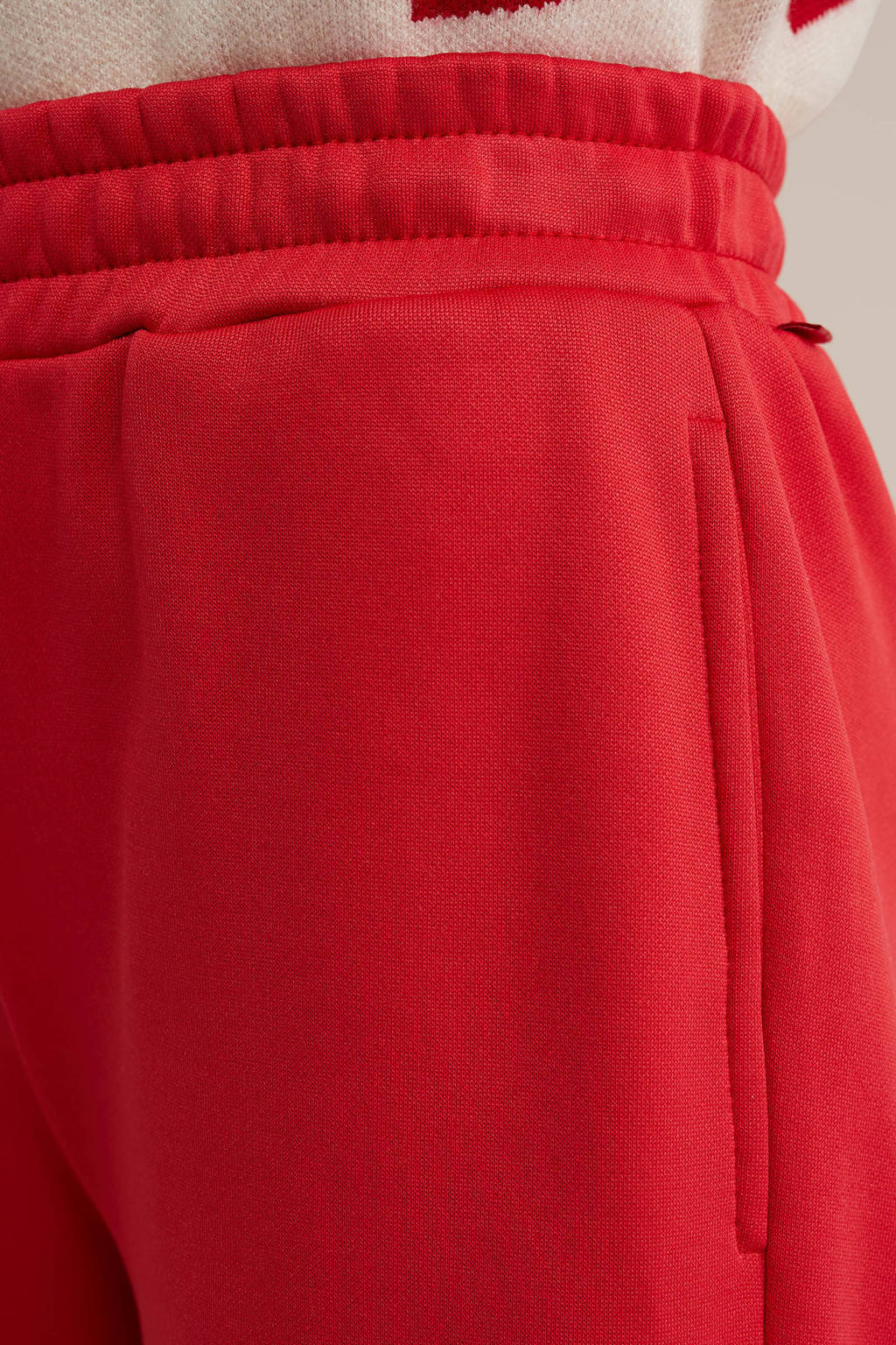 WE Fashion straight fit joggingbroek rood