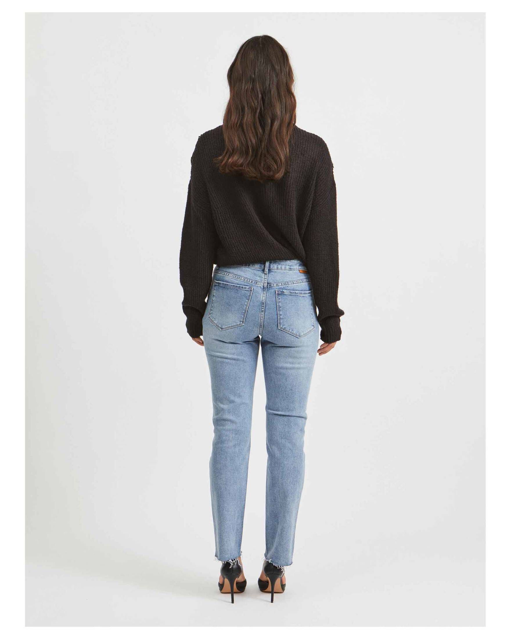 Vila| Damen Jeans VISTRAY DL RW Straight Fit verkürzt