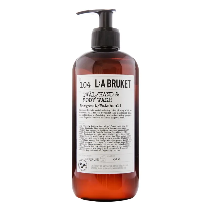 L:A BRUKET Nettoyant mains & corps Bergamote Patchouli 104 - 450 ml