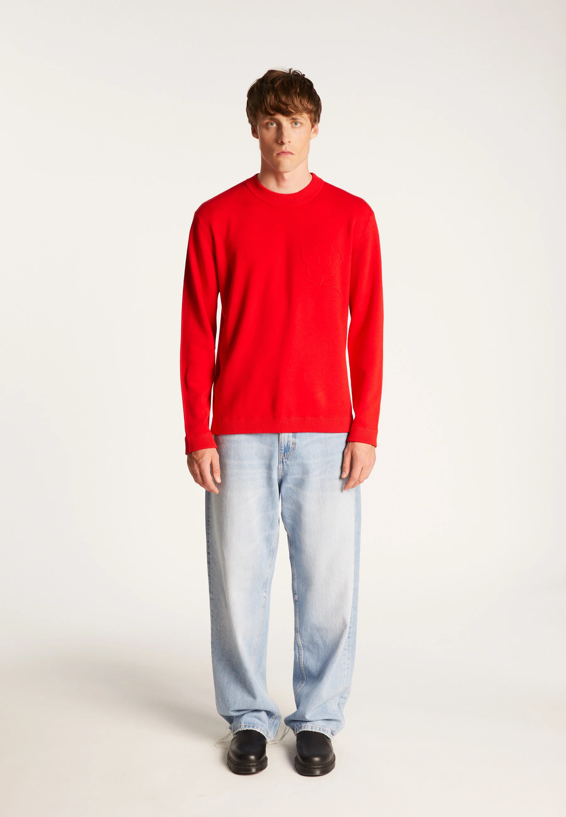 THIMOTHÉEAH24 - Pull col rond en viscose et laine | Rouge